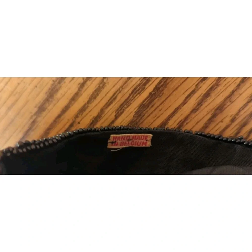 Antique Black Beaded Coin Medicine‎ Makeup Purse Ornate Handmade In Belgium